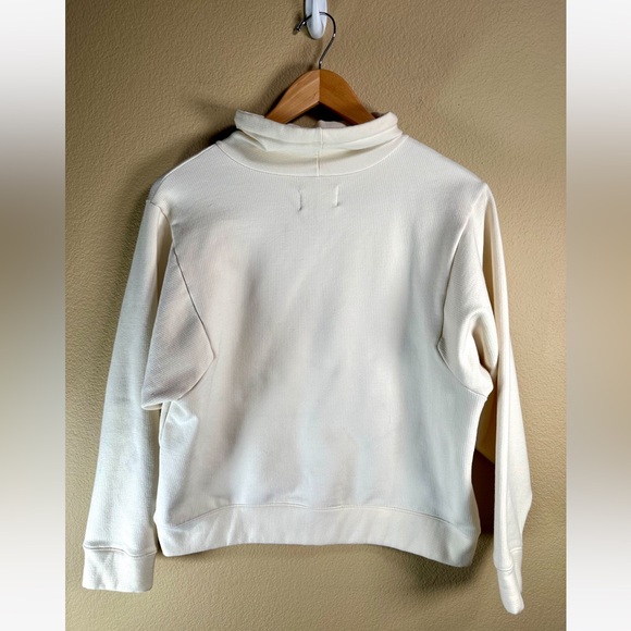 Madewell MWL Ribbed Funnelneck Sweatshirt in Ivory - Picture 9 of 10